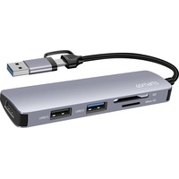 4smarts 5 in1 Universal Mulitport USB Hub spacegrau