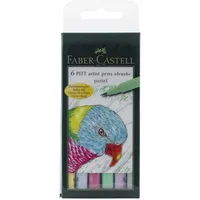 Faber-Castell 167163 - Tuschestift Pitt artist Pen Pastel, 6er