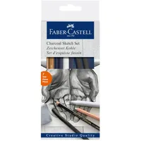 Faber-Castell 114002 - Kohle Sketch Set Goldfaber, 7 teilig