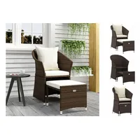 VidaXL 2-tlg. Garten-Lounge-Set mit Kissen Braun Poly Rattan