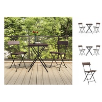 VidaXL 3-tlg. Bistro-Set Klappbar Braun Poly Rattan