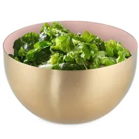Relaxdays 2 x Salatschüssel Edelstahl rosa-gold