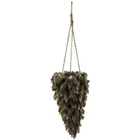Dekoleidenschaft Pflanzenampel aus Rattan, braun, Ø 20 cm, Blumenampel