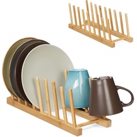 Relaxdays Tellerständer 2er Set, je für 8 Teller, Topfdeckel,