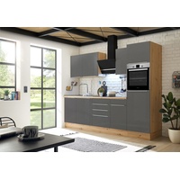 Respekta Küchenblock Marleen Premium 280 cm Grau Artisan Eiche
