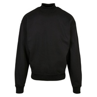 URBAN CLASSICS Mock Neck Crew Big Sweatshirt Black 5XL