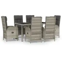 VidaXL Garten-Essgruppe 7-tlg. Grau