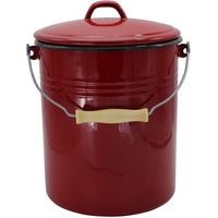 Krüger Mülleimer mit Deckel rot, 10 Liter