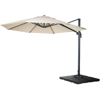 Mendler Gastronomie-Ampelschirm HWC-A96, Sonnenschirm, rund Ø 3,5m Polyester Alu/Stahl