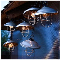 MARELIDA LED Solar Lichterkette Fabriklampe - 6 warmweiße LED