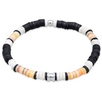 KUZZOI Bead-Armband-Set Herren Heishi Fimo Beads aus 925 Silber