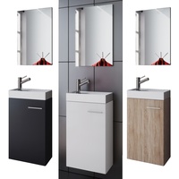 VCM Waschplatz Waschbecken Schrank + Spiegel WC Gäste Toilette