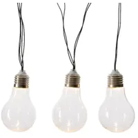 MARELIDA LED Solar Lichterkette mit 10 transparenten Glühbirnen -