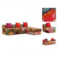 VidaXL 3-Sitzer Modularer Pouf Patchwork Stoff
