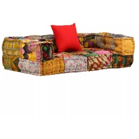 VidaXL 2-Sitzer Modularer Pouf Patchwork Stoff