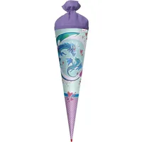 ROTH Schultüte Drachenliebe rund, 700 mm, mit Effekt