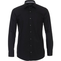 Venti Businesshemd VENTI Businesshemd Hyperflex uni schwarz 40