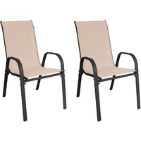 INDA-EXCLUSIV 2er Set Stapelstuhl Stapelsessel Metall - Textilen Farbe