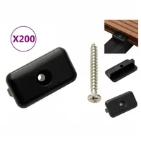 VidaXL Terrassenclips mit Schrauben 200 Stk. Kunststoff Edelstahl 304