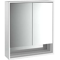 EMCO loft Aufputz-Lichtspiegelschrank 979805204 600x733mm, mit Unterfach, LED, 2-türig,