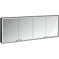 EMCO prime Unterputz-Lichtspiegelschrank 949713599 2000x730mm, 4-türig, schwarz/spiegel