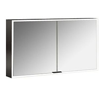 EMCO prime Aufputz-Lichtspiegelschrank 949713584 1200x700mm, 2-türig, schwarz/spiegel