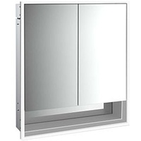 EMCO loft Unterputz-Lichtspiegelschrank 979805205 600x733mm, mit Unterfach, LED, 2-türig,