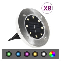 VidaXL Solar-Bodenleuchten 8 Stk. LED RGB-Lichtfarbe