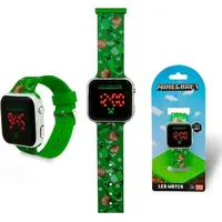 Minecraft Digitaluhr 1-tlg Gehäusefarbe Grün Silikonarmband