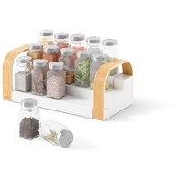 Umbra Bellwood Gewürzregal, Erweiterbarer Küchen Organizer, Weiss/Natur