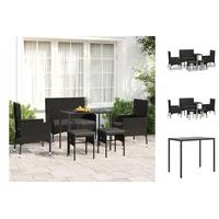 VidaXL Garten-Lounge-Set 6-tlg. schwarz