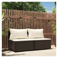 VidaXL Garten-Mittelsofas 2-tlg. Loungesofa braun