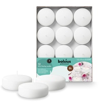 Bolsius Maxi Schwimmkerzen (12er Box) - Weiß