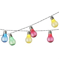 MARELIDA LED Solar Lichterkette mit 10 bunten Glühbirnen -
