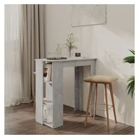 VidaXL Bartisch mit Regal Betongrau 102x50x103,5 cm Holzwerkstoff