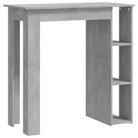 VidaXL Bartisch mit Regal Betongrau 102x50x103,5 cm Holzwerkstoff