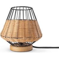Paco Home Tischlampe Rattan Wohnzimmer Tischleuchte Boho Style Käfig