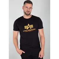 Alpha Industries Basic Neon Print Kurzarm-T-Shirt Black / Neon