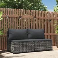 VidaXL Garten-Mittelsofas 2-tlg. grau