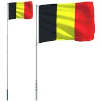 VidaXL Flagge Belgiens mit Mast 5,55 m Aluminium