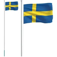 VidaXL Flagge Schwedens mit Mast 6,23 m Aluminium