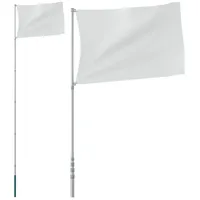 VidaXL Teleskop-Fahnenmast Silbern 5,55 m Aluminium
