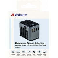 Verbatim Ladeadapter, Universal Travel, UTA-03, schwarz