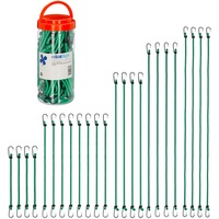 Relaxdays Spanngummi mit Haken, 24er Set, Fahrrad Gummispanner Gepäckträger,