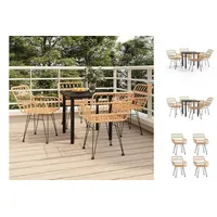 VidaXL 5-tlg. Garten-Essgruppe Poly Rattan