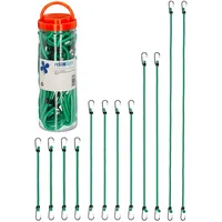 Relaxdays Spanngummi mit Haken, 12er Set, Fahrrad Gummispanner Gepäckträger,