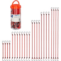 Relaxdays Spanngummi mit Haken, 24er Set, Fahrrad Gummispanner Gepäckträger,