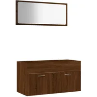 VidaXL 2-tlg. Badmöbel-Set Braun Eichen-Optik Holzwerkstoff