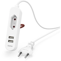 Hama USB-Netzteil mit 1,9 m langem Kabel und Eurobuchse,