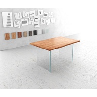 DeLife Esstisch Edge 140x90 Akazie Natur Glas Live-Edge